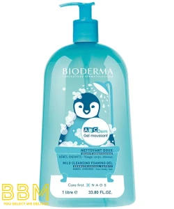 Bioderma ABCDerm Moussant Mild Cleansing Foaming Gel For Baby & Children Skin (1 LITRE)